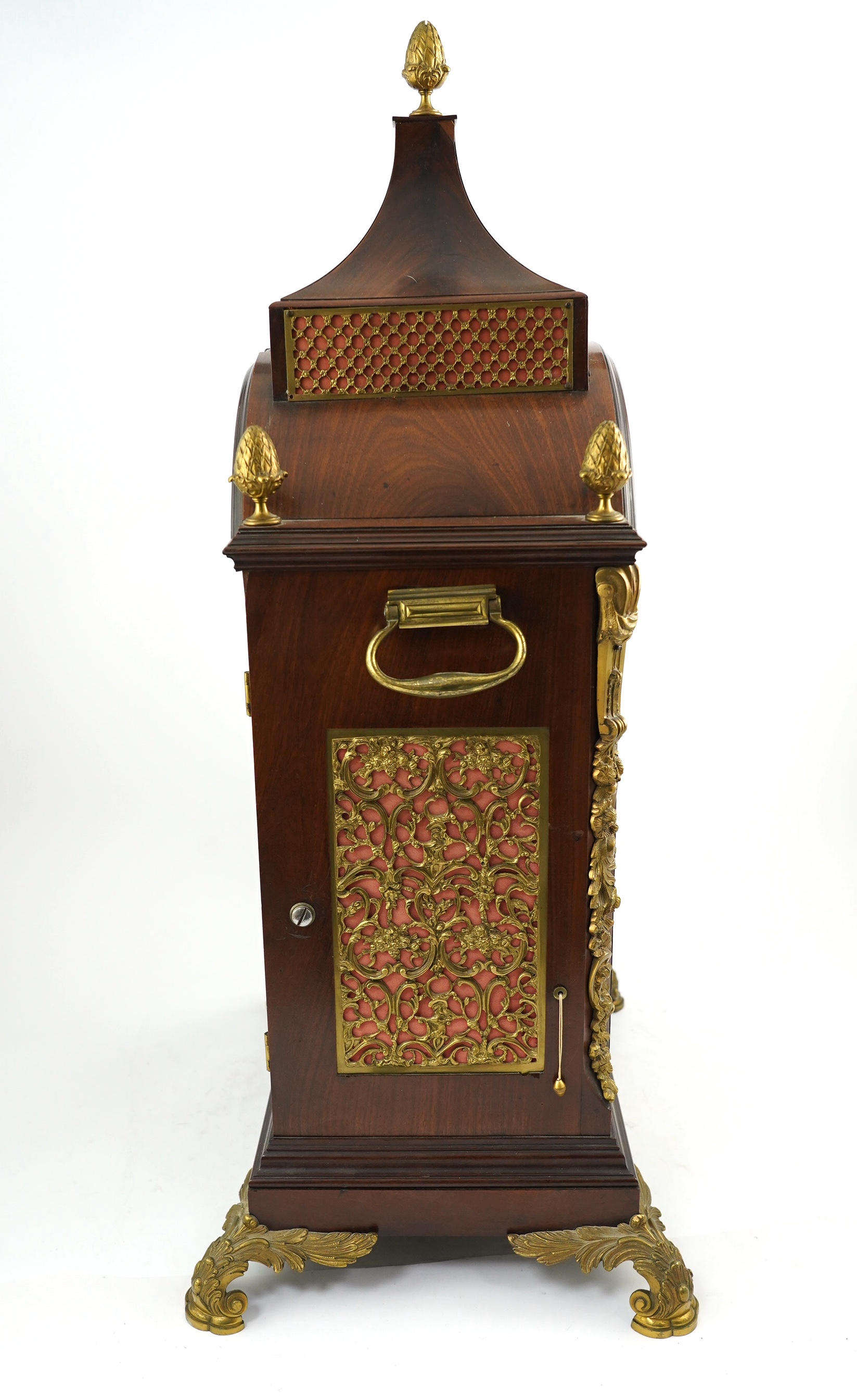 Lewin Levin of London, a patriotic George III brass mounted mahogany repeating six tune musical bracket clock